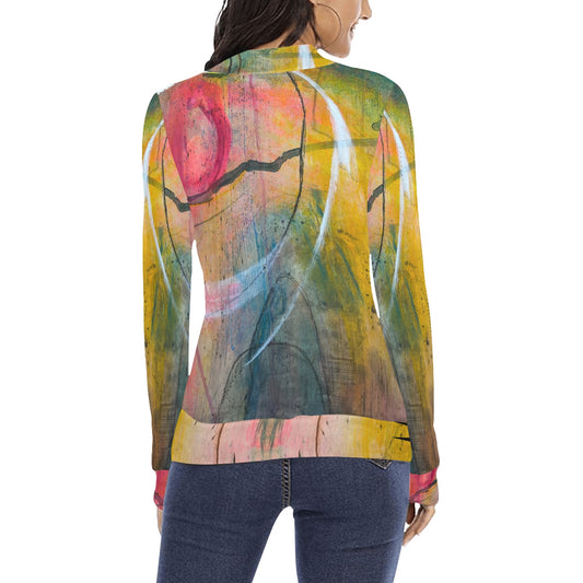 Chandail à col montant imprimé – Élégance et confort réunis 💫 AZURA