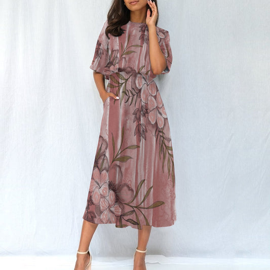 All-Over Print Women's Elastic Waist Dress