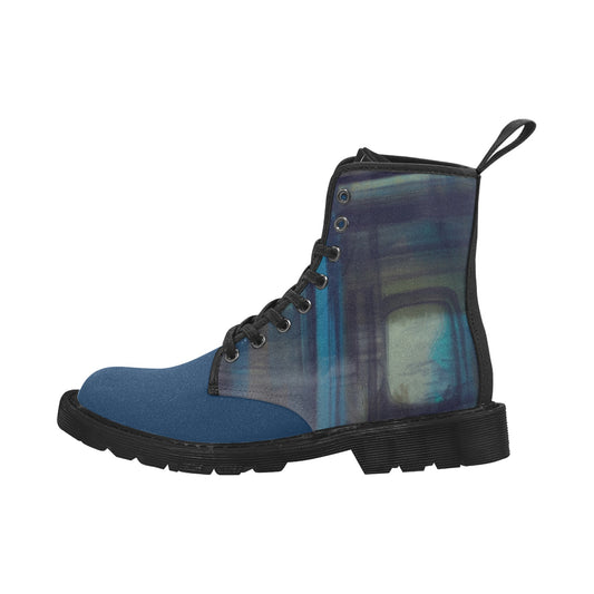 Azure - Bottes à lacets en toile pour homme – Noir