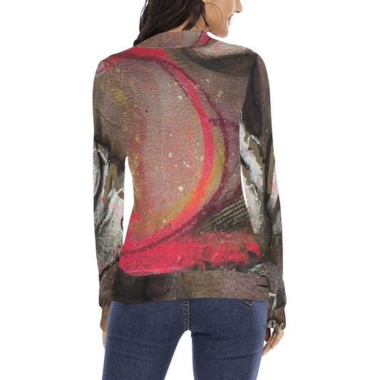 Chandail à col montant imprimé – Élégance et confort réunis 💫 SOLÈNE