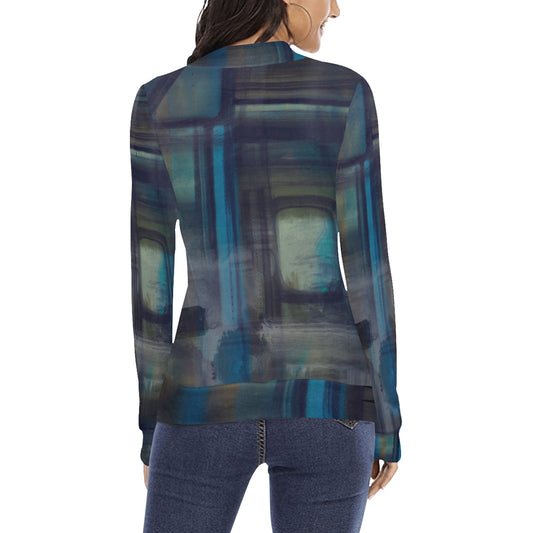 Chandail à col montant imprimé – Élégance et confort réunis 💫 AZURE