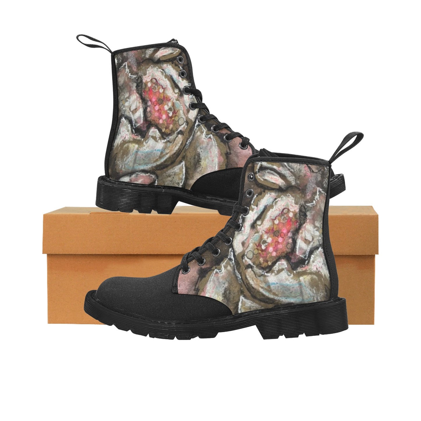 Solène 2 Bottes en toile à lacets pour femmes (Noir)