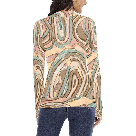 Chandail à col montant imprimé – Élégance et confort réunis 💫 DUNE