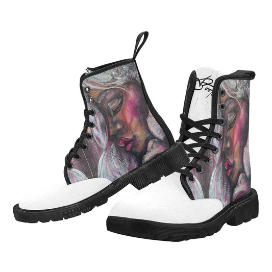 Eira Bottes en toile à lacets pour femmes (Noir)