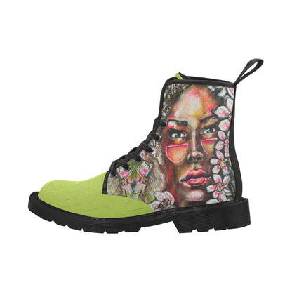 Gaïa - Bottes en toile à lacets pour femmes (Noir)