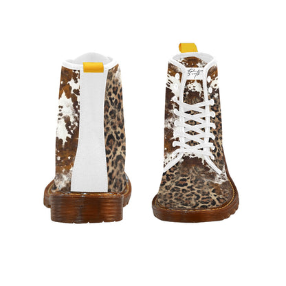 LéoCow - Bottes en toile à lacets pour femmes