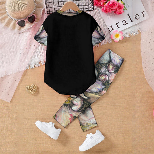 All-Over Print Kids' Casual Top and Pants Set