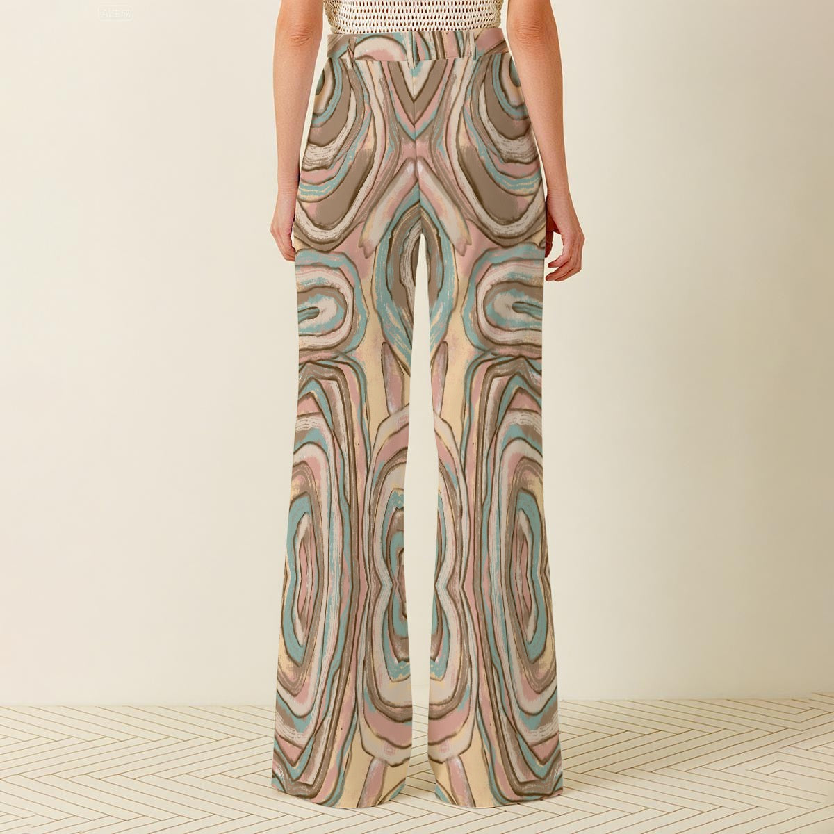 Pantalon large taille haute pour femme – Look chic et décontracté -Dune