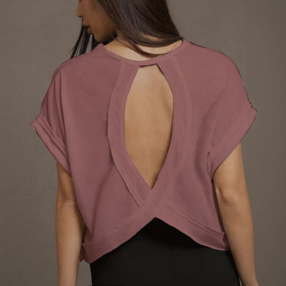 T-shirt croisé à dos ouvert – Style, confort et liberté de mouvement 💫 CÉLESTE