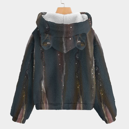All-Over Print Kid’s Borg Fleece Sweatshirt With Ear