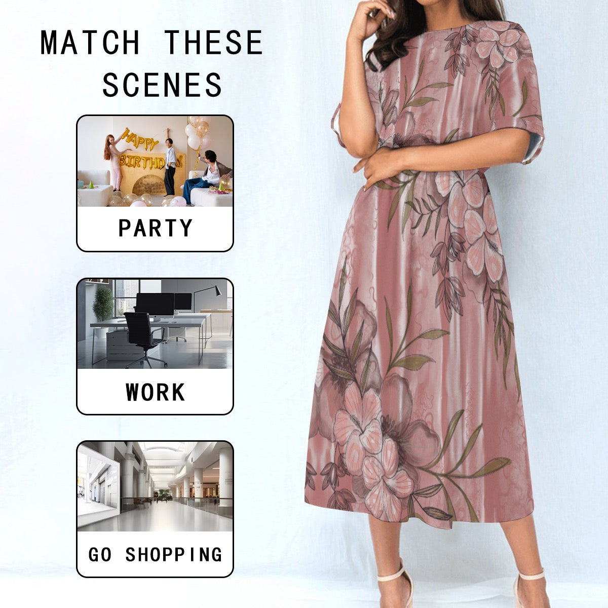 All-Over Print Women's Elastic Waist Dress