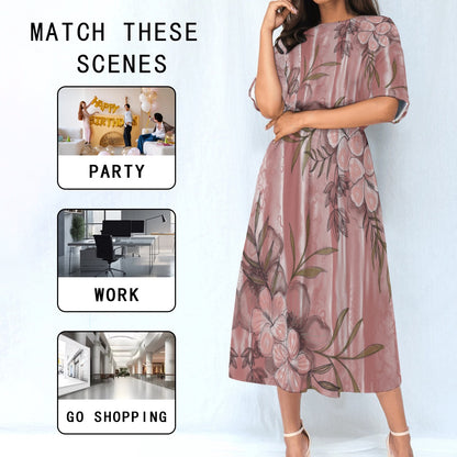 All-Over Print Women's Elastic Waist Dress