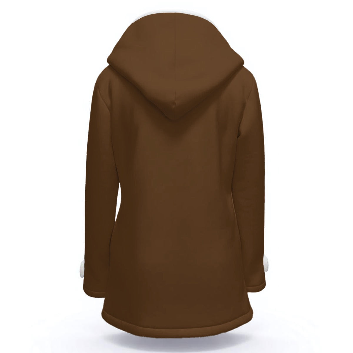 All-Over Print Women's Hooded Double-Breasted Winter Coat With Fleece