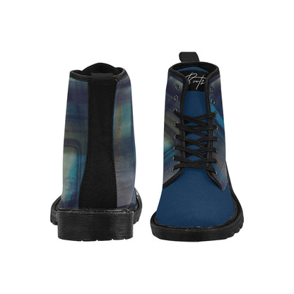 Azure - Bottes à lacets en toile pour homme – Noir