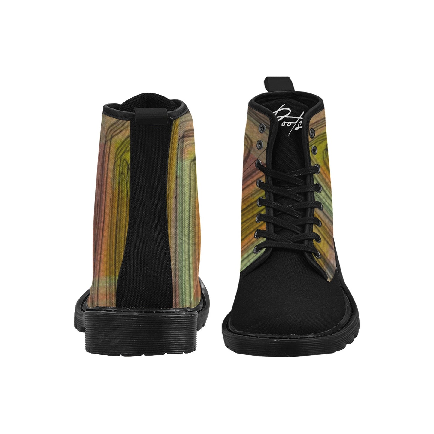 Rainbow 2 Bottes à lacets en toile pour homme (Noir)