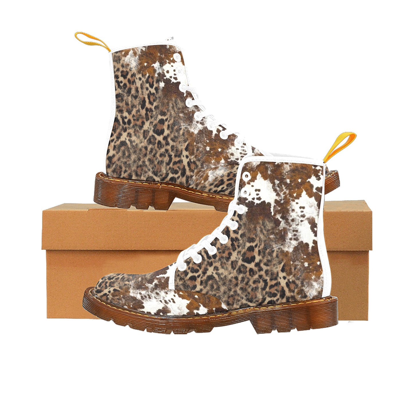LéoCow - Bottes en toile à lacets pour Hommes (blanc)