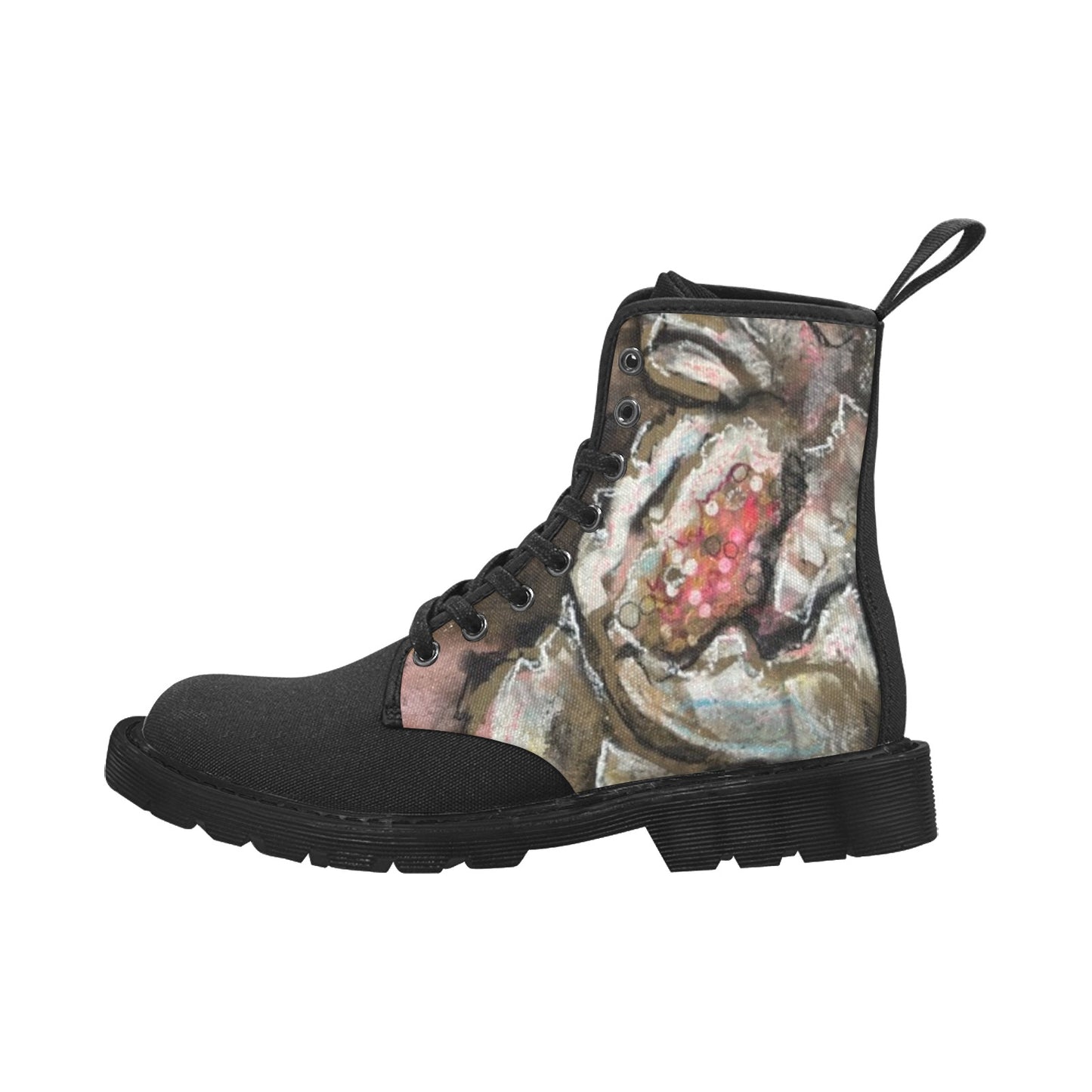 Solène 2 Bottes en toile à lacets pour femmes (Noir)