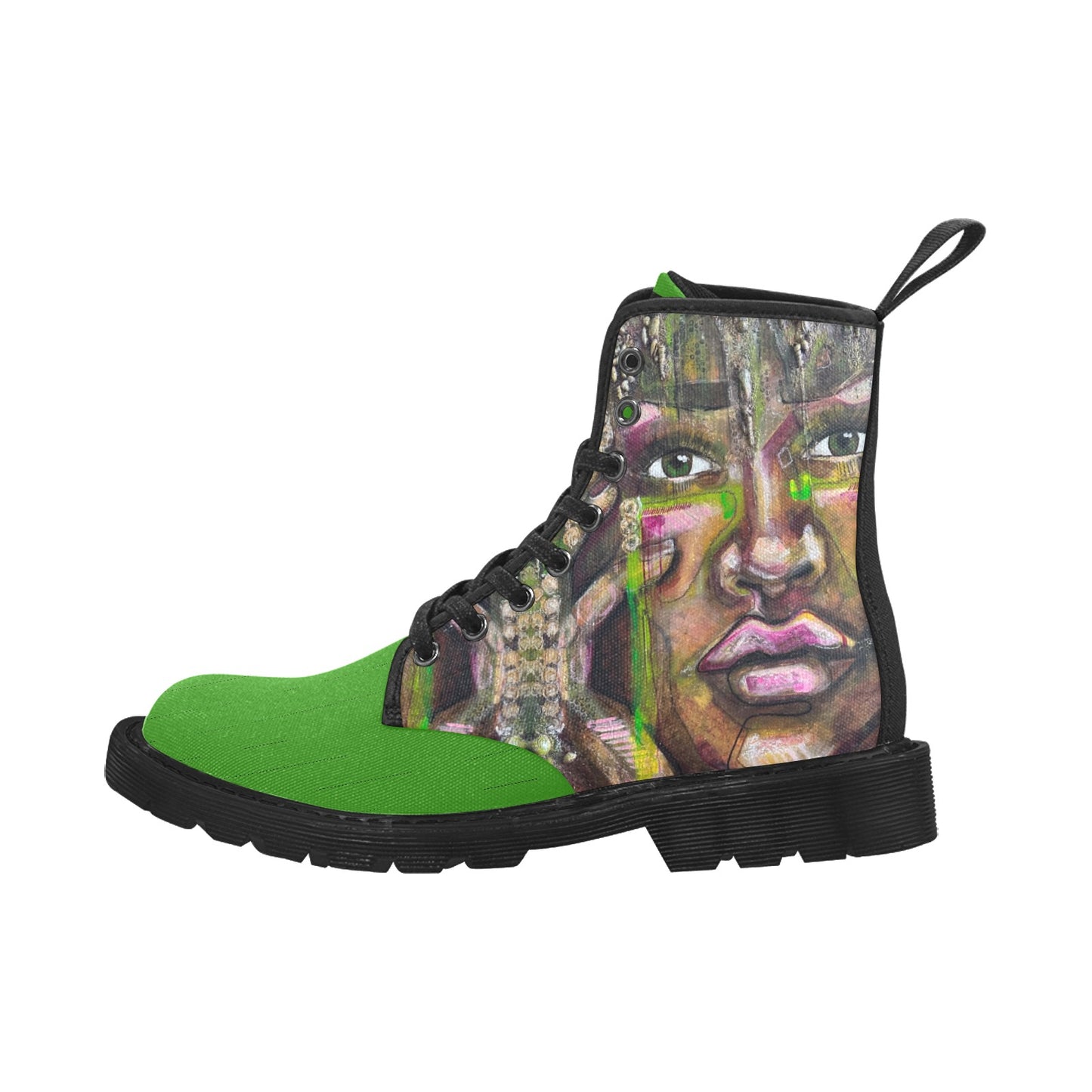 Dalia- Bottes en toile à lacets pour femmes (Noir)
