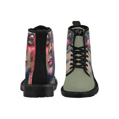Maëlle - Bottes en toile à lacets pour femmes (Noir)