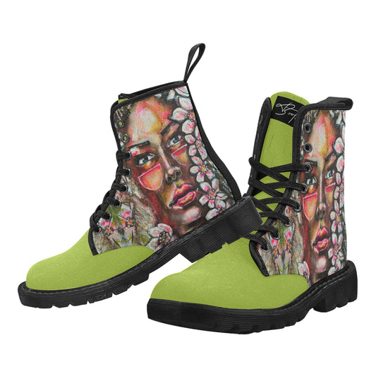 Gaïa - Bottes en toile à lacets pour femmes (Noir)