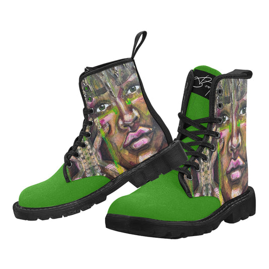 Dalia- Bottes en toile à lacets pour femmes (Noir)