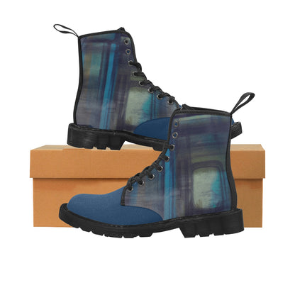 Azure - Bottes à lacets en toile pour homme – Noir