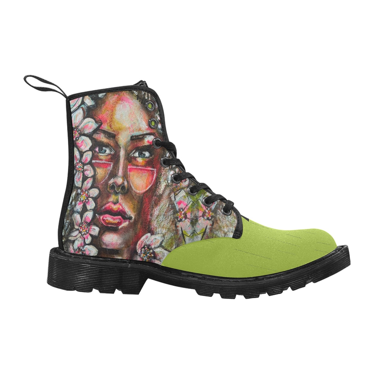 Gaïa - Bottes en toile à lacets pour femmes (Noir)