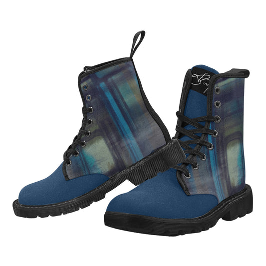 Azure - Bottes à lacets en toile pour homme – Noir
