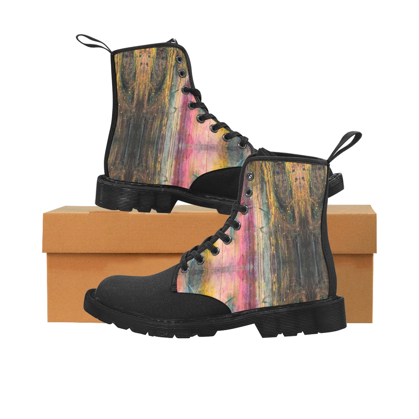 Azura Bottes en toile à lacets pour femmes (Noir)