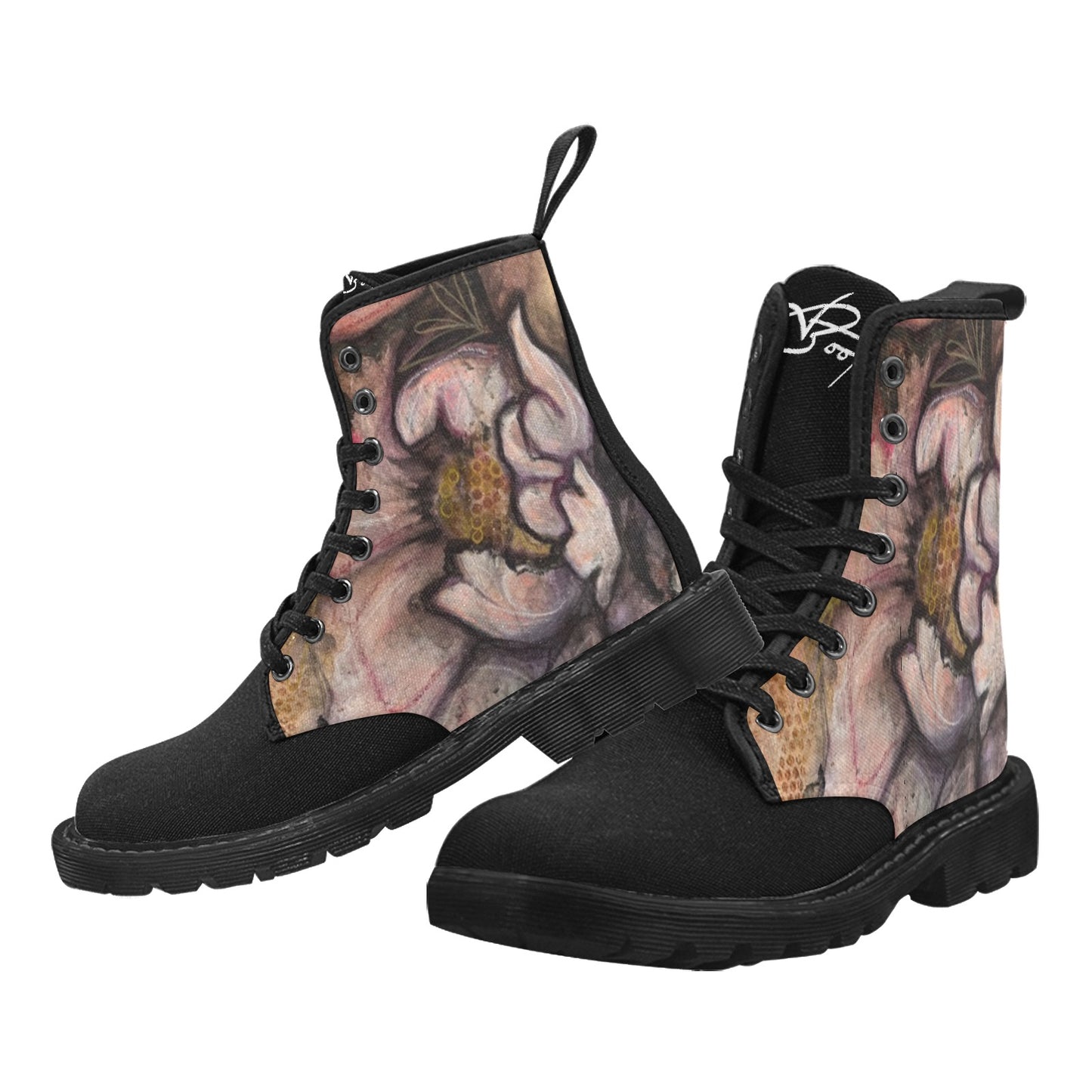Zaharaa 2 Bottes en toile à lacets pour femmes (Noir)