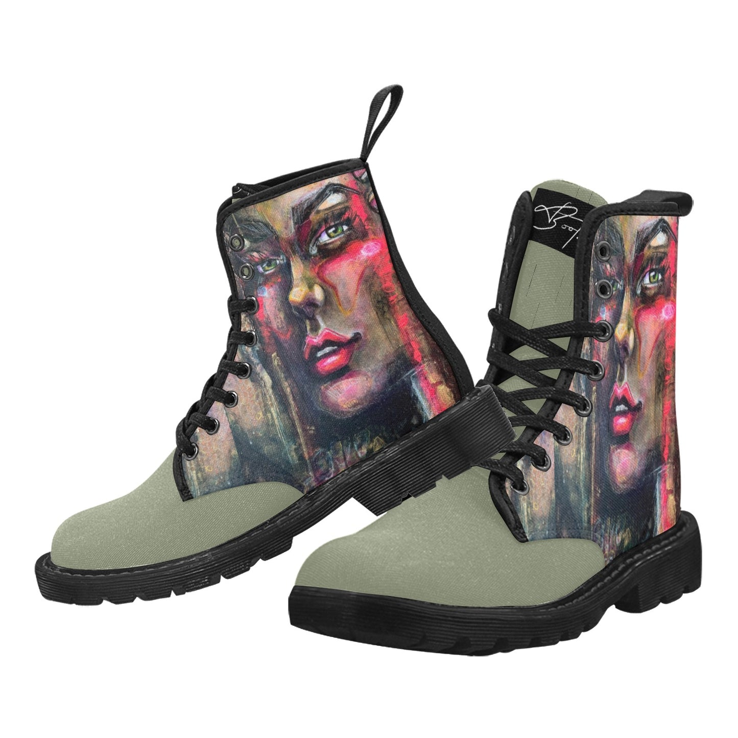 Maëlle - Bottes en toile à lacets pour femmes (Noir)