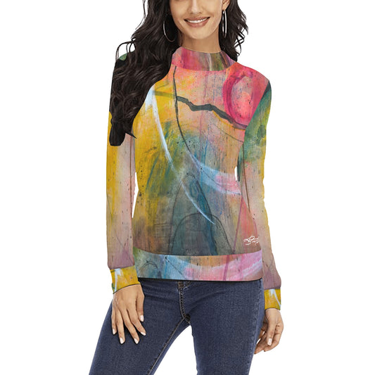 Chandail à col montant imprimé – Élégance et confort réunis 💫 AZURA