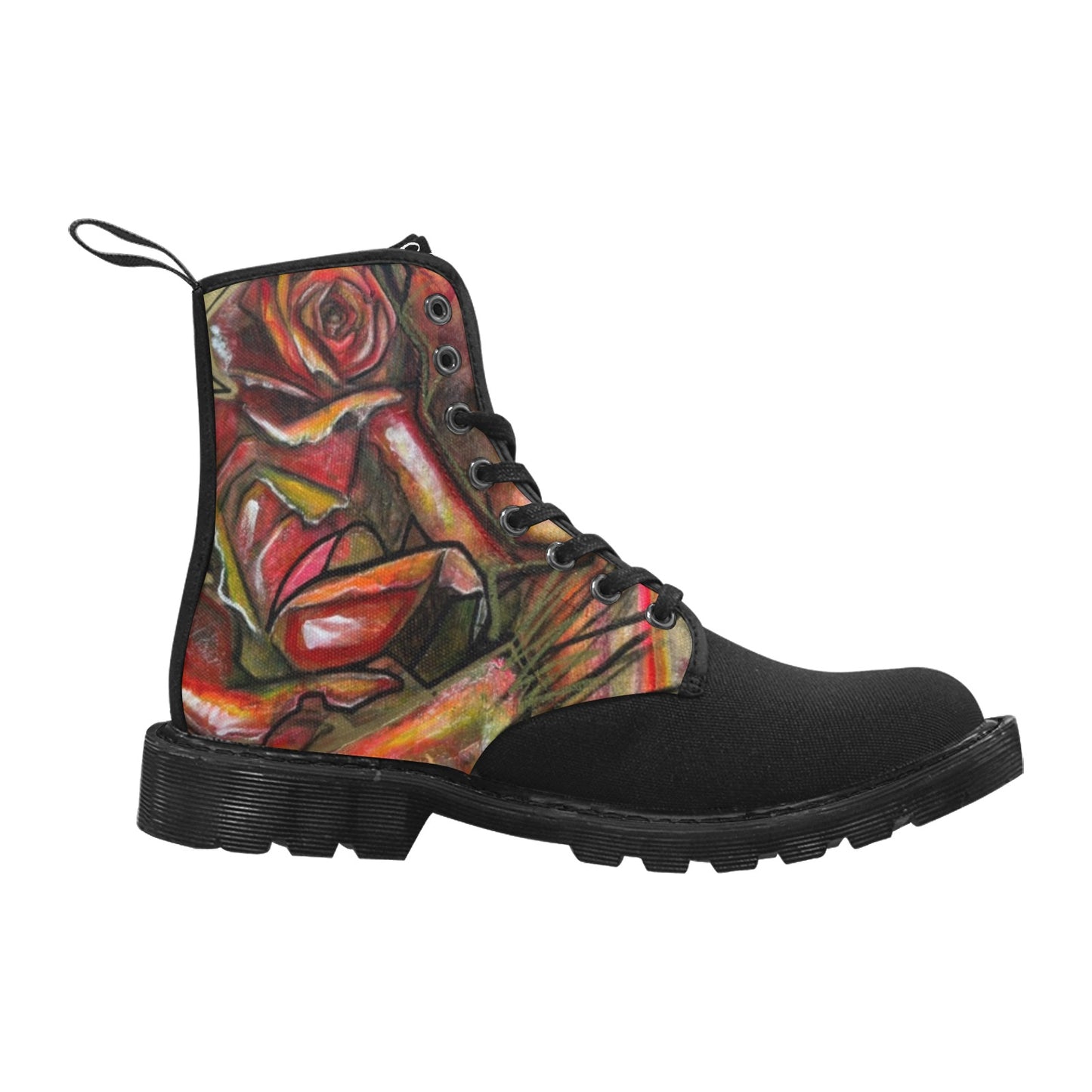Valentina Bottes en toile à lacets pour femmes (Noir)