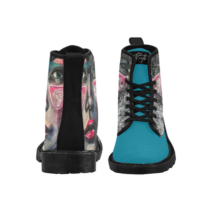 Bottes en toile à lacets pour femmes (Noir)