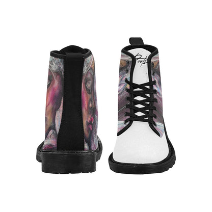 Eira Bottes en toile à lacets pour femmes (Noir)