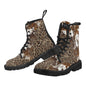 LéoCow-Bottes en toile à lacets pour femmes (Noir)