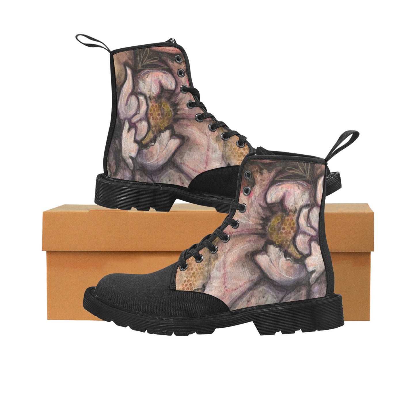 Zaharaa 2 Bottes en toile à lacets pour femmes (Noir)