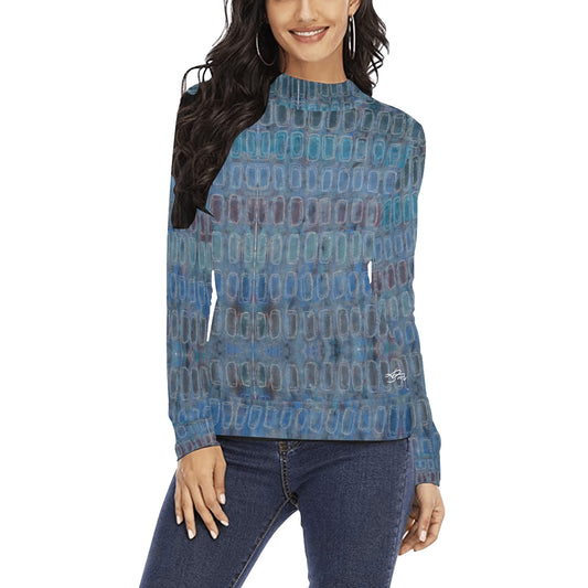 Chandail à col montant imprimé – Élégance et confort réunis 💫 OCÉAN