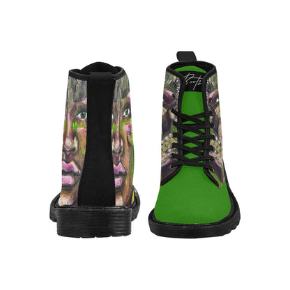 Dalia- Bottes en toile à lacets pour femmes (Noir)