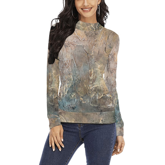 Chandail à col montant imprimé – Élégance et confort réunis 💫