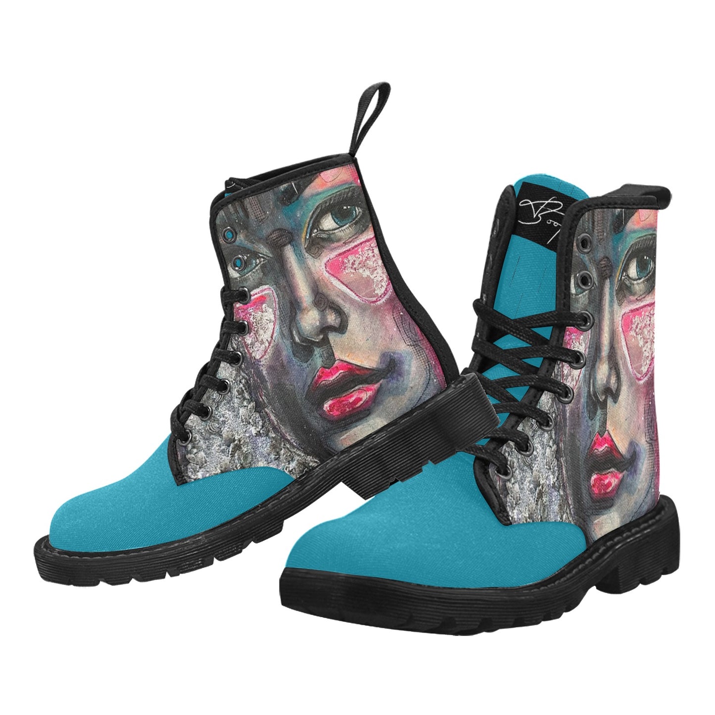 Bottes en toile à lacets pour femmes (Noir)