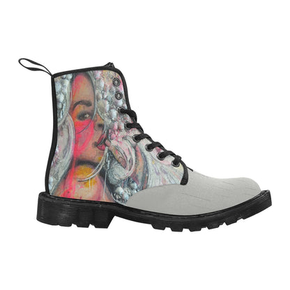 Anjali -Bottes en toile à lacets pour femmes (Noir)