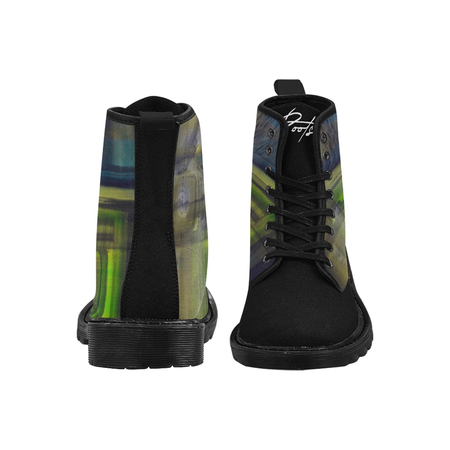 Verde 2 Bottes à lacets en toile pour homme (Noir)