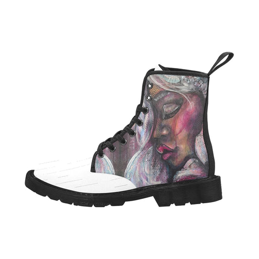 Eira Bottes en toile à lacets pour femmes (Noir)