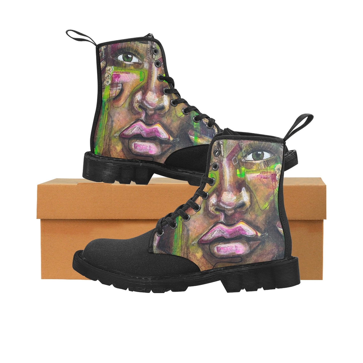 Dalia 2 Bottes en toile à lacets pour femmes (Noir)